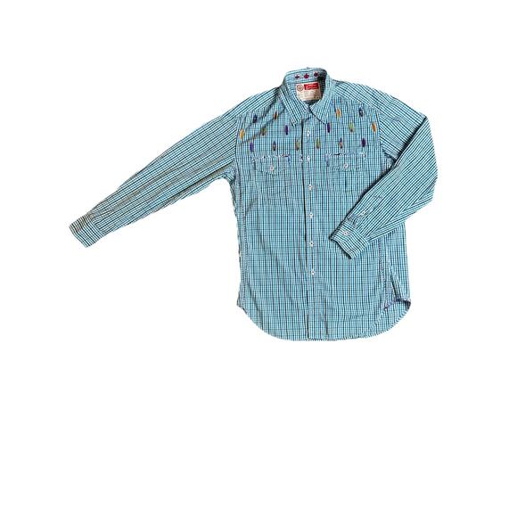 Robert‎ Graham The Freshly Laundered Shirt Mens Medium Blue Surfboard Embroidery - Picture 2 of 9